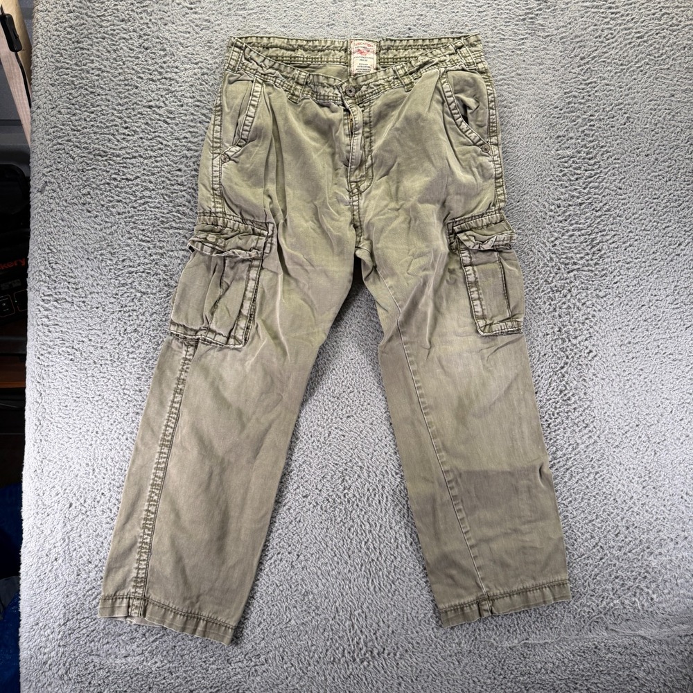 Escapism Pant Mens 38x30 Green Cotton Cargo Straight Technician Utility Workwear